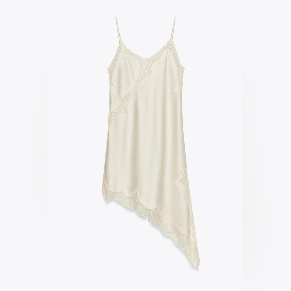 Zara ZW COLLECTION ASYMMETRIC LACE DRESS